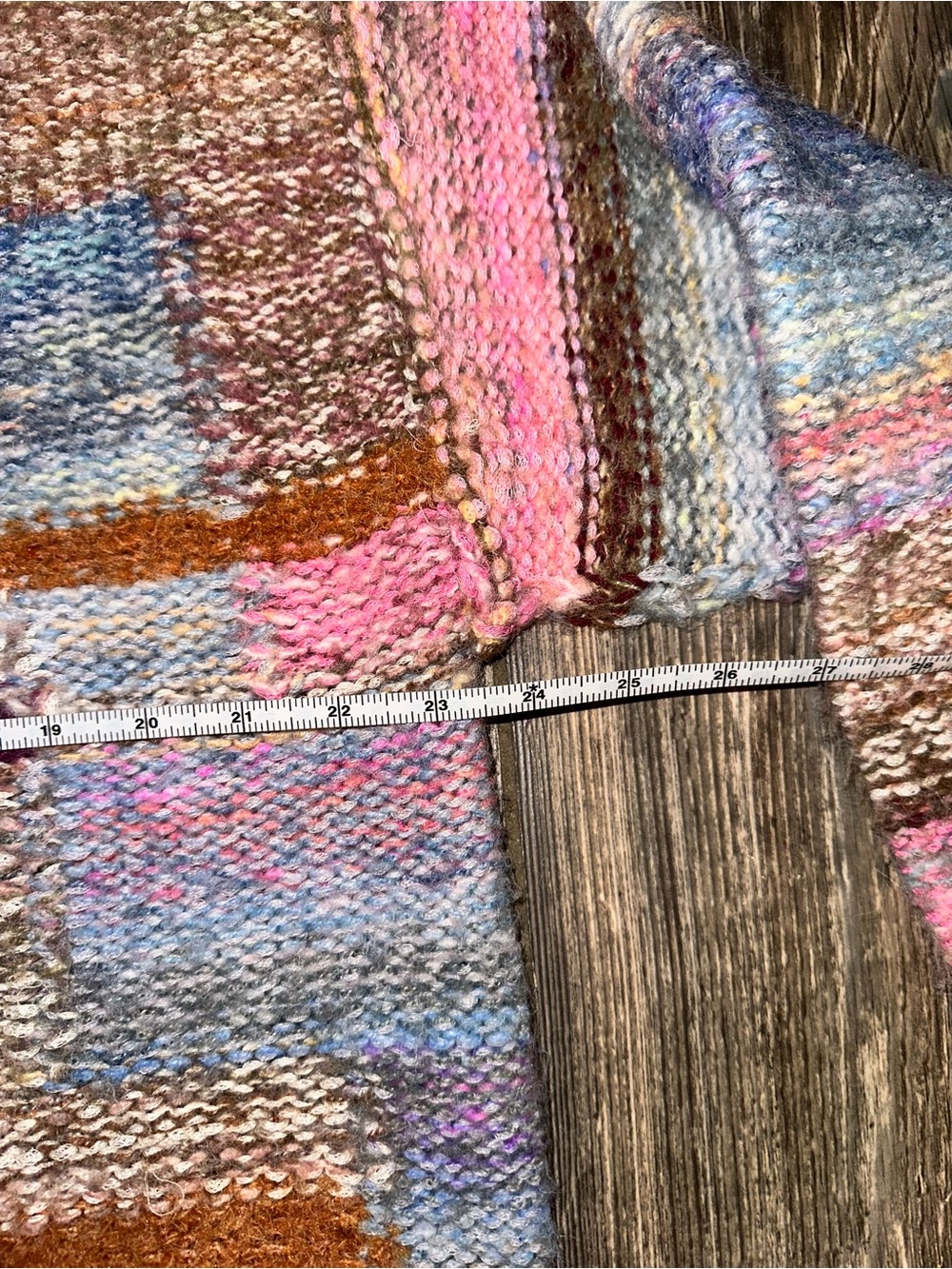 Lovestitch Kirby Patchwork Multicolor  Sweater Bohemian Oversized Crew Medium - Picture 7 of 9